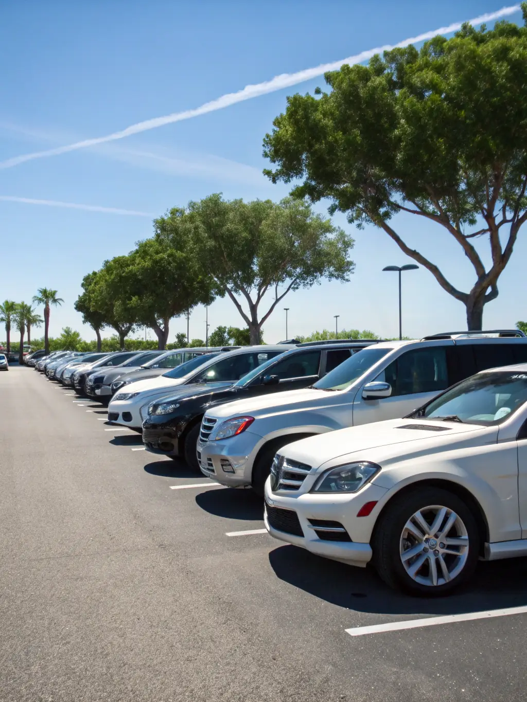 A professional image of a fleet of well-maintained SUVs available for rental, emphasizing the variety and quality of rental options provided by Nefeli LLC.